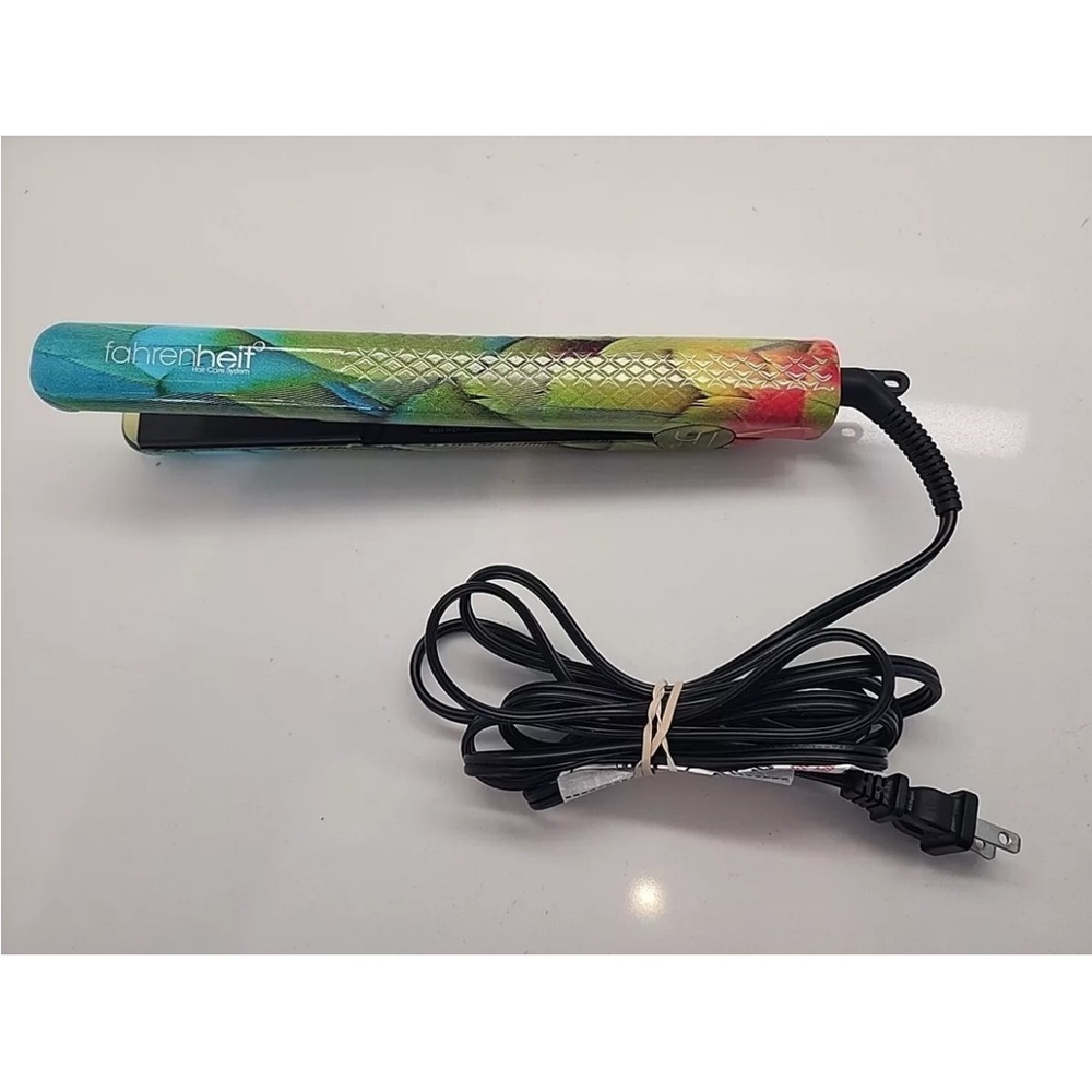 FAHRENHEIT Flat Iron MACAW  FHT-125MFM Adj Temp TOURMALINE PLATES IONIC INFRARED